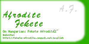 afrodite fekete business card